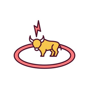 Bull fighting RGB color icon