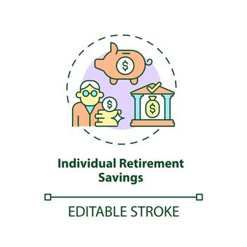Individual retirement savings concept icon