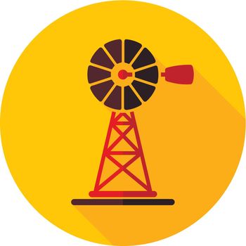 Wind pump flat icon