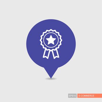 Ribbon award best seller pin map icon