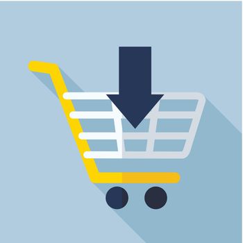 Shopping cart with an arrow icon