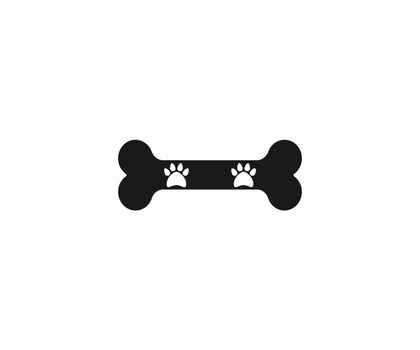 Bone, dog, paw icon. Vector illustration, flat design.