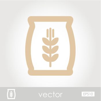 Sack of grain vector icon