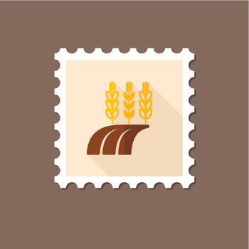 Ears of Wheat, Barley, Rye on Field stamp