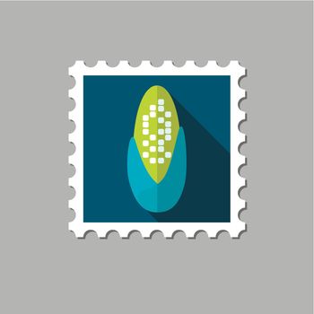 Corncob flat stamp with long shadow