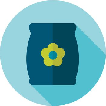 Bag, sack flower seed flat vector icon