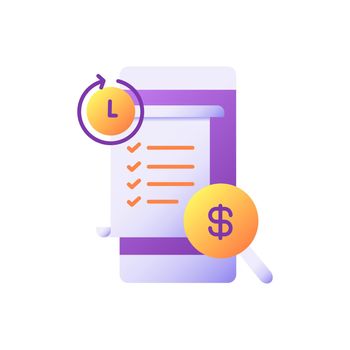 Transaction history vector flat color icon