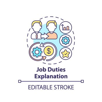Job duties explanation concept icon