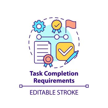 Task completion requirements concept icon
