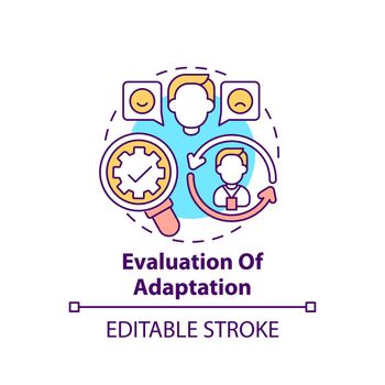Evaluation of adaptation concept icon