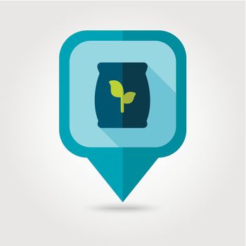 Fertilizer flat pin map icon. Map pointer