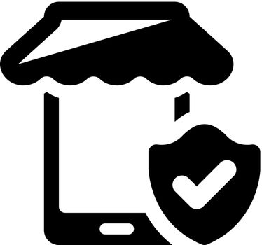 Secure mobile shopping icon