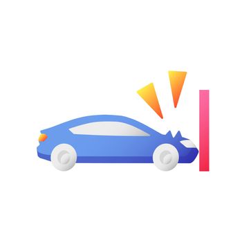 Crash test vector flat color icon