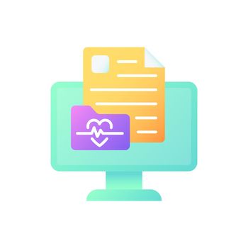 Online medical history vector flat color icon