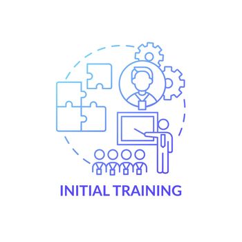 Basic training program for new worker concept icon
