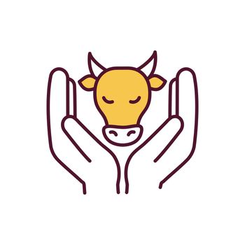 Livestock protection RGB color icon