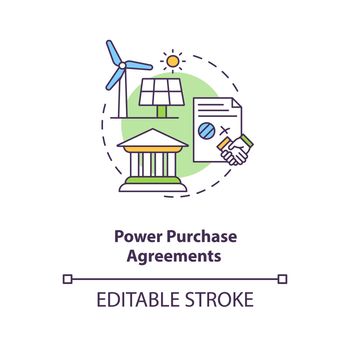 Power purchase agreements concept icon