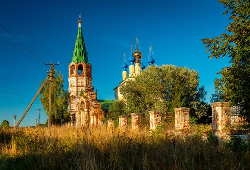Dunilovo - September 2020, Russia: View of the Church of the Nativity of the Virgin 
