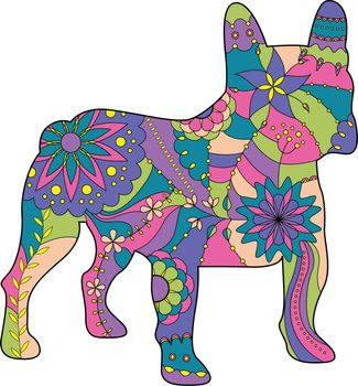 French bulldog painted silhouette
