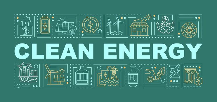 Clean energy word concepts banner