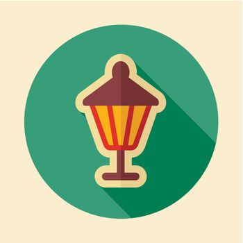 Garden lantern flat vector icon