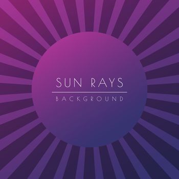 Sun or summer sunburst. Purple shiny Ray Beam background. Stock vector illustration