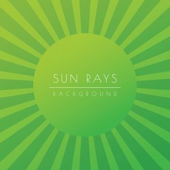 Sun or summer sunburst. Green shiny Ray Beam background. Stock vector illustration