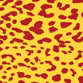 Jaguar Leopard animal safari skin leather texture. Vector illustration isolated on yellow background.