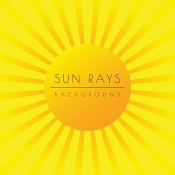 Sun or summer sunburst. Yellow orange shiny Ray Beam background. Stock vector illustration