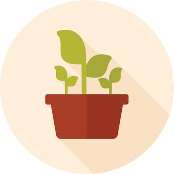 Plant in pot flat icon, garden, flowerpot