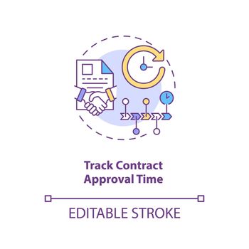 Track contract approval time concept icon