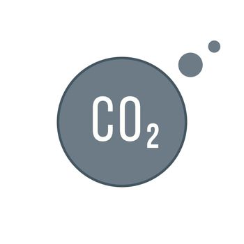 CO2 emissions icon carbon dioxide emits symbol, smog pollution concept, Stock Vector illustration isolated on white background.