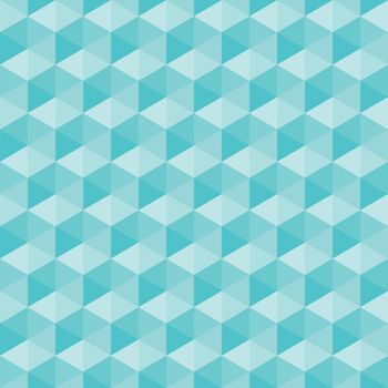 Blue, cyan triangle, pattern. Seamless vector design. Abstract background