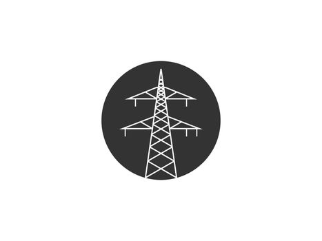 Electric tower, power icon. Vector illustration, flat design.