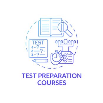 Test preparation courses concept icon