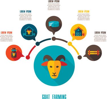 Goat farming icon and agriculture infographics