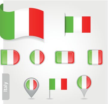 Italy flag icon set