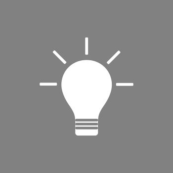 Light bulb flat sign, simple design. Vector illustration. Icon.