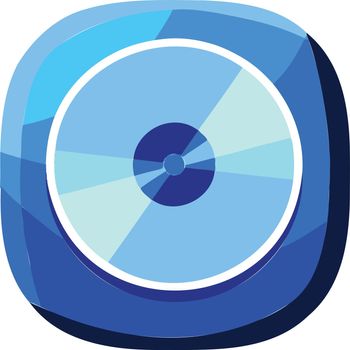 Cyan blue disk vector icon symbol