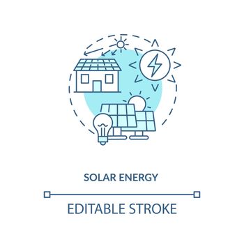 Transform sunlight in electricity concept icon