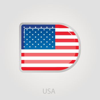 United States of America flag button