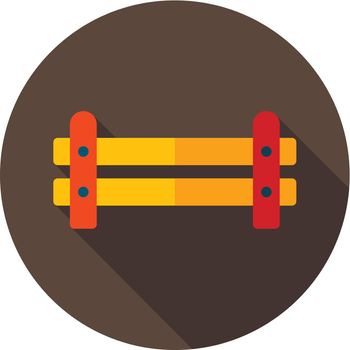 Wooden farm fence from crossed planking icon
