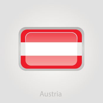 Austria flag button, vector illustration