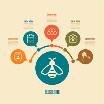 Beekeeping icon and agriculture infographics