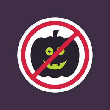 No, Ban or Stop signs. Halloween pumpkins icon