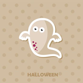 Ghost vector icon. Halloween sticker