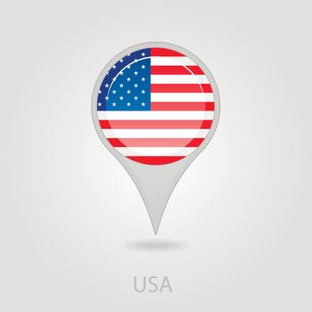 United States of America flag pin map icon
