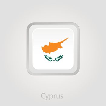 Cyprus flag button, vector illustration