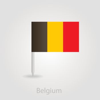 Belgium flag pin map icon, vector illustration