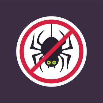 No, Ban or Stop signs. Spider halloween icon
